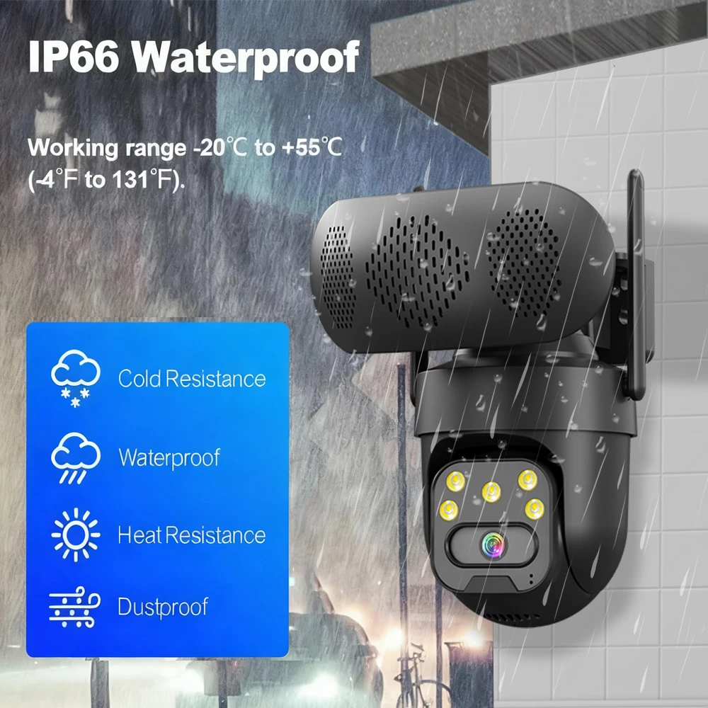 

5MP Outdoor Pan/Tilt Bluetooth Speaker WiFi Security Camera 360° View Auto Tracking Audio Cloud & SD Card Storage 24/7 Recording