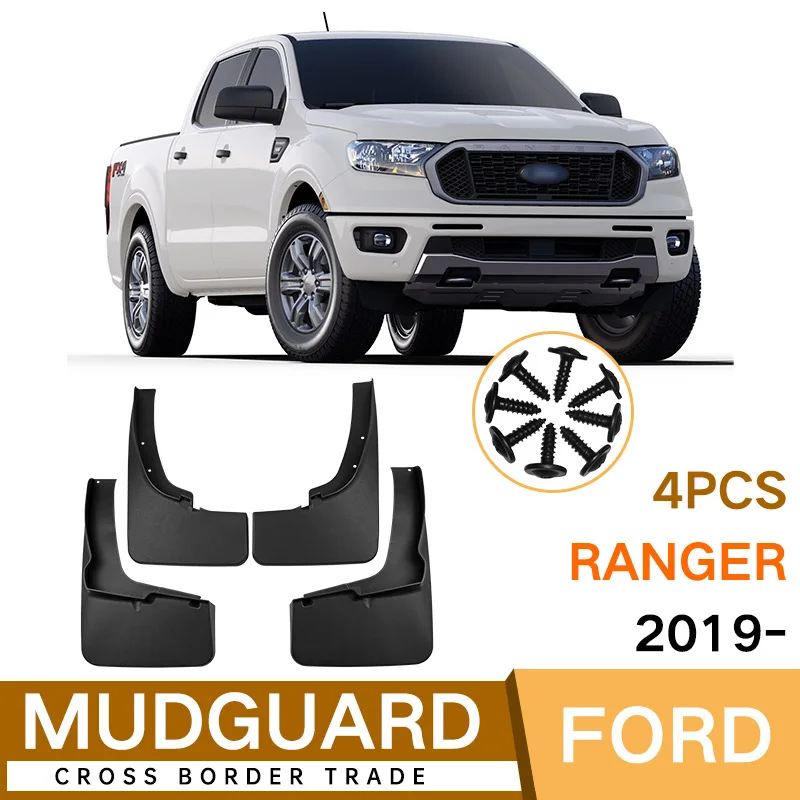 For Ford Ranger 2019-2023 black car mudguard Reduce dust Resist tire dirt car accessories tools