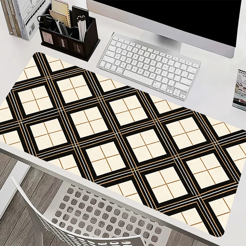 High-Quality Mouse Pad Black and white grid Office Desk Mat Computer Mousepad Gaming Accessories Keyboard Pad Large XXL Mausepad
