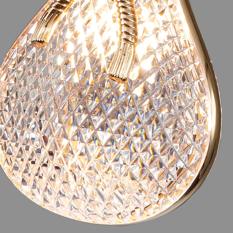 YEBMLP Crystal Lucky Pendant Lights Gold Magic Bag Bedside Lamp Indoor LED Creative Chandelier For Homestay Parlor Dining Table