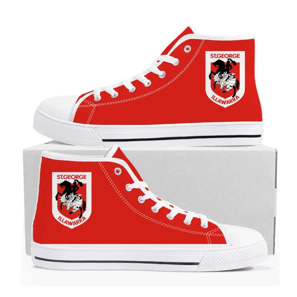 St.George Illawarra Dragons  Australian Rugby High Top High Quality Sneakers Mens Womens Teenager Canvas Sneaker Casual DIY Shoe