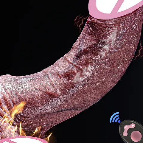 Realistic Thrusting Vibrating Dildo 4 In1 with Remote. Heated G-Spot Stimulator (10 Thrust/Vibe). Suction Cup Dildo for Women