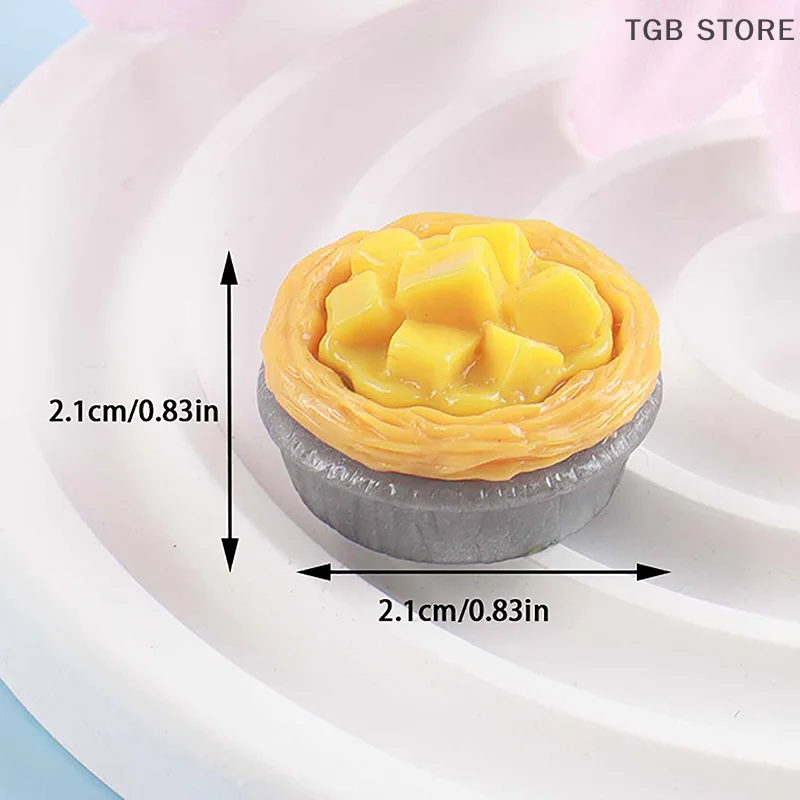 5Pcs 1/12 Simulation Egg Tart Mini Dessert Model Dolls House Food Decor Accessories