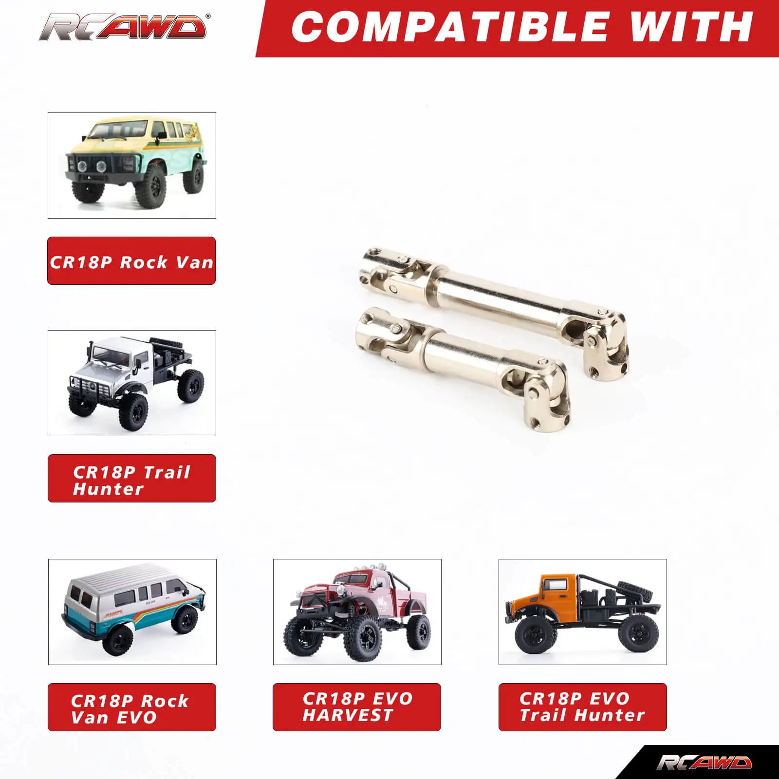 RCAWD-المعادن المتوسطة انتقال رمح ، الزواحف أجزاء ، أجزاء ل 1/18 HOBBYPLUS 4WD الزواحف ، 41-53 مللي متر ، 1 قطعة ، 50-69 مللي متر ، 1 قطعة