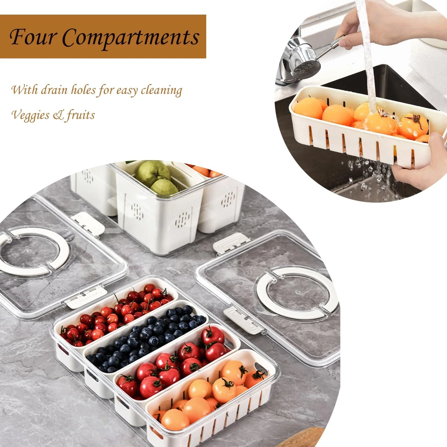 Snack Tray with Lid Handle Portable Snackle Box Container Veggie Serving Tray Charcuterie Board for Travel Party Picnic