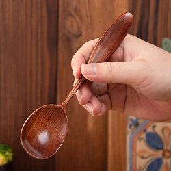 3Pcs Wooden Spoon Japanese Soup Spoon Wooden Cutlery Small Kids Rice Dessert Spoon Dining Serving Restaurant Kitchen Tableware