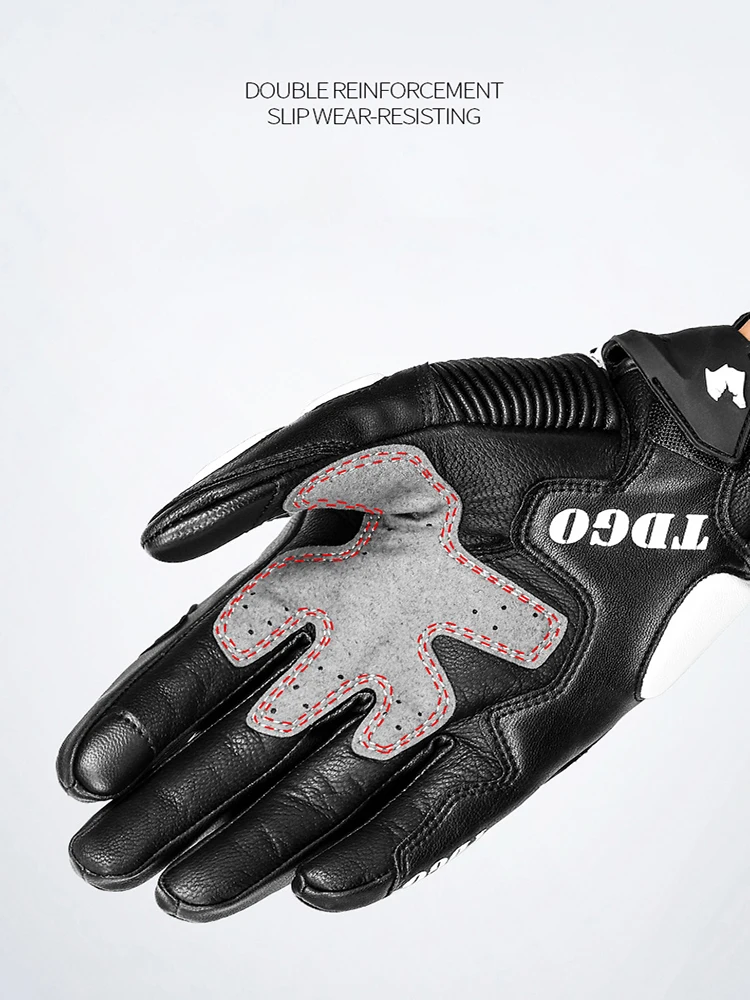 Winter Full Finger Leather Motorcycle Gloves Breathable Motorbike Cycling Warm Gloves Moto Motorcross Motor Touch Screen Gloves