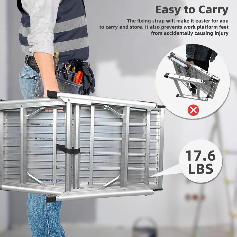 Piattaforma di lavoro regolabile 39,4"×18,5" - Capacità 330 libbre, alluminio