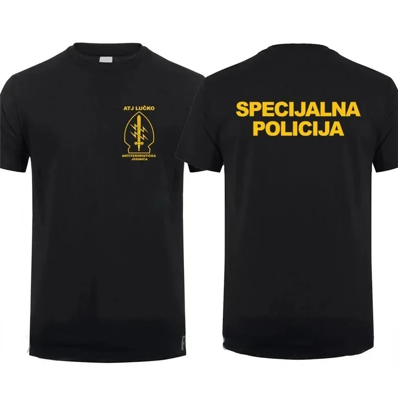 ATJ LUCKO Croatian Counter Terrorism Special Unit Force Crocop T Shirt Men Gift Casual Tee Shirt USA Size High Quality Cotton