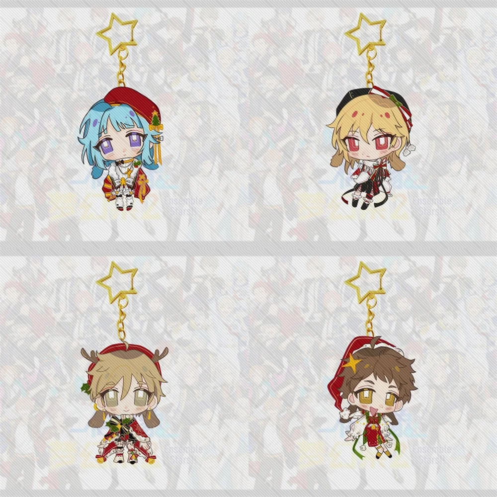 6CM Ra*bits Ensemble Stars!! cute Christmas Acrylic Keychain Cosplay Characters Ornament Accessories Christmas Collection Gifts