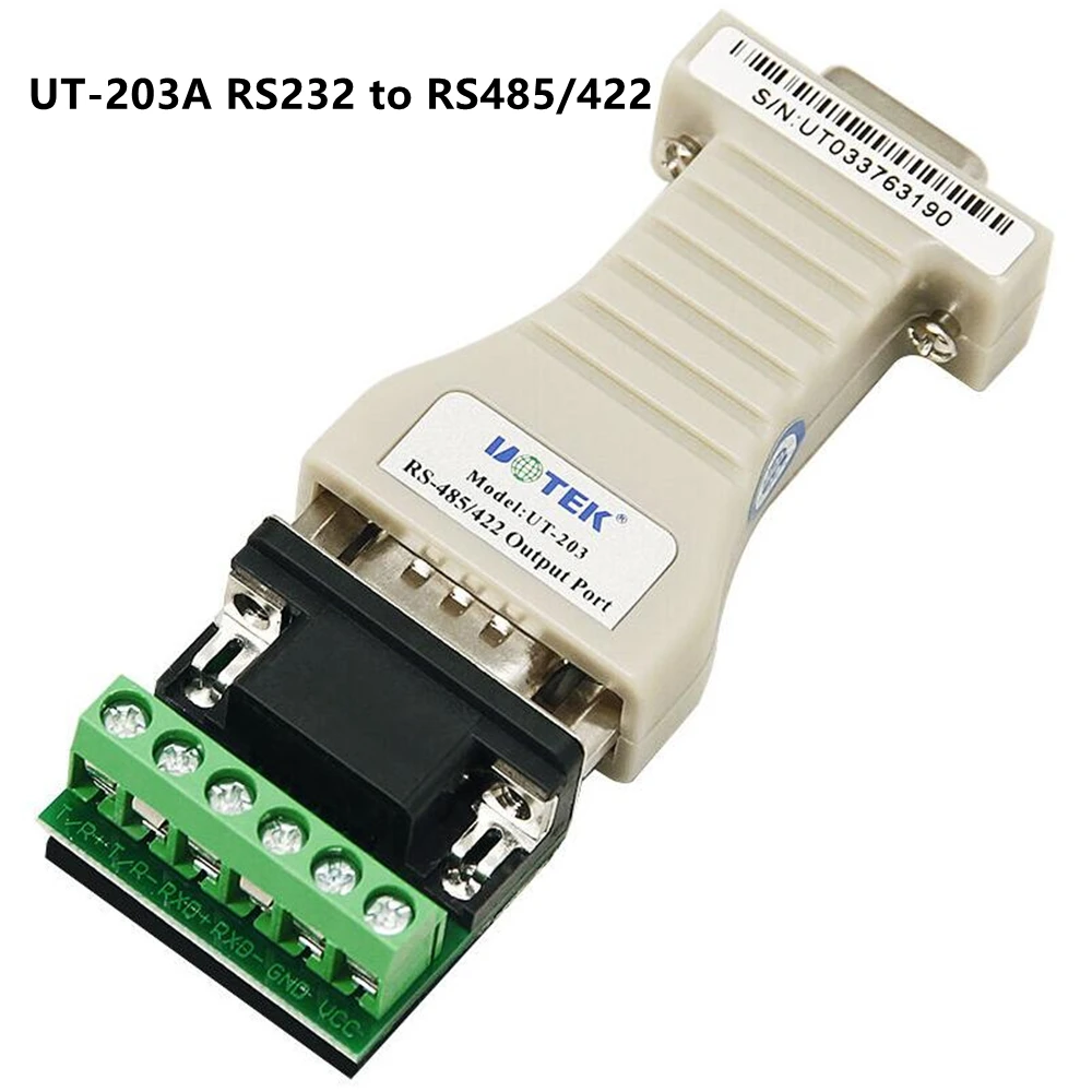 

UTEK UT-203A RS232 to RS485 RS422 DB9 Connector Passive Converter Switch with 6Pin Terminal Block Transmission Distance 1.2K