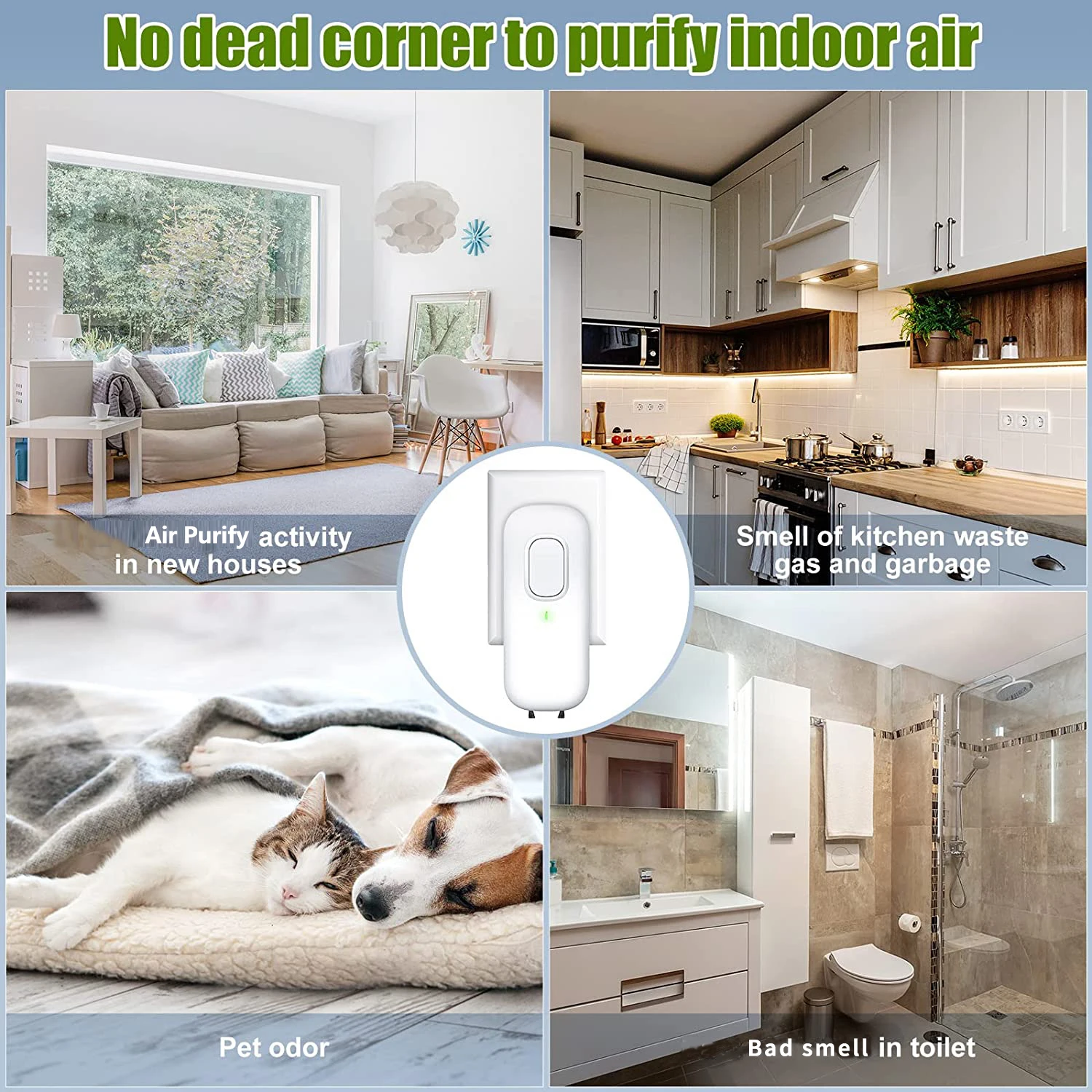 منقي هواء صغير للمنزل، مولد الأيونات السالبة، منظف مزيل رائحة المنزل، قابس الاتحاد الأوروبي/المملكة المتحدة/الولايات المتحدة