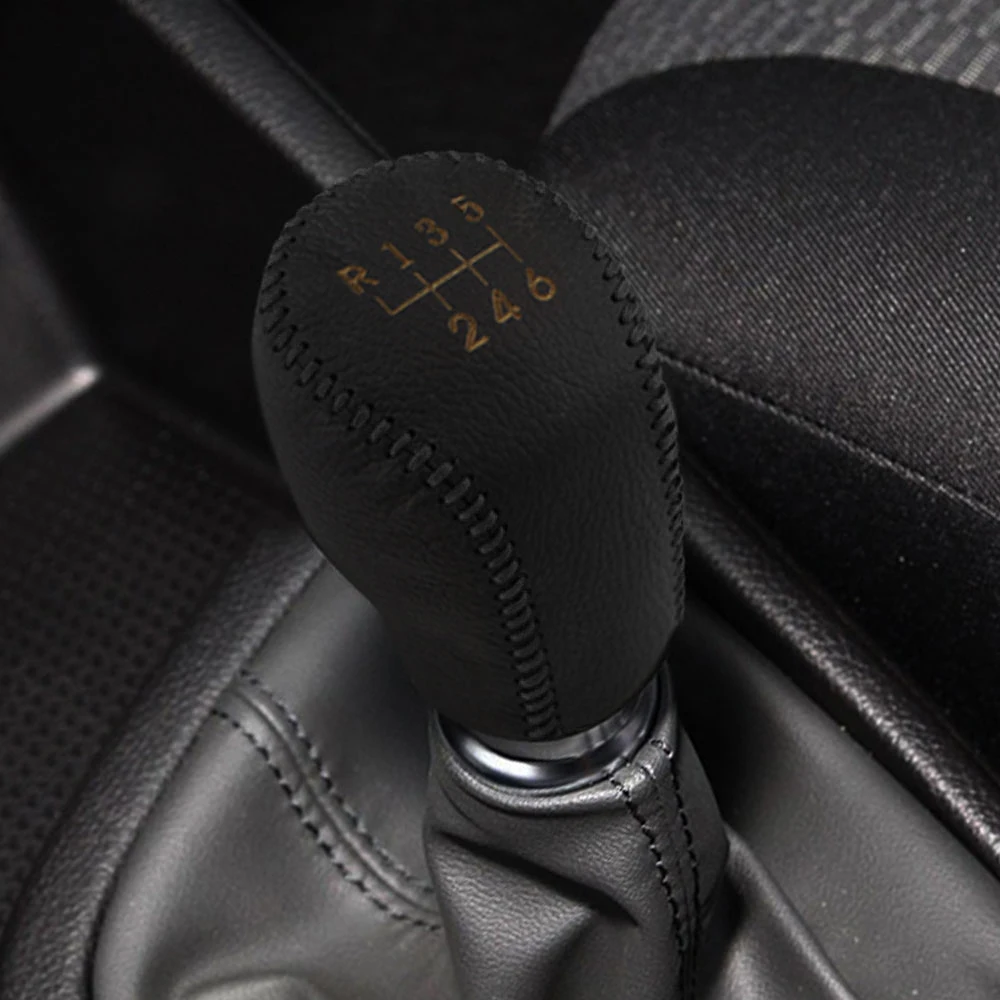 5 6 Speed Leather MT Gear Shift Knob Cover Gear Collars for Hyundai Elantra GT Accent Solaris Avante MD I30 Accessories