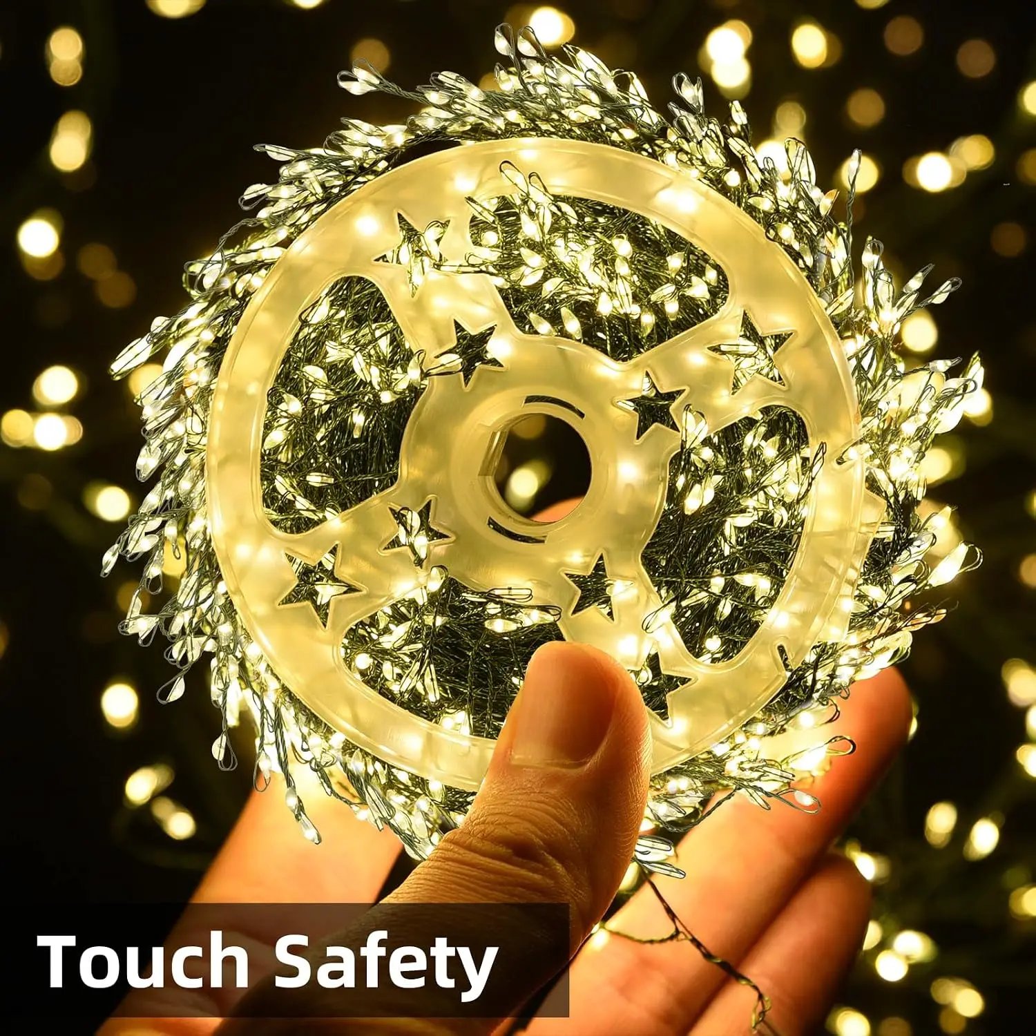 Christmas Wreath Light with Timer Remote Waterproof Firecrackers Flashing String Lights Bedroom Wreath Parties (Random Tray)