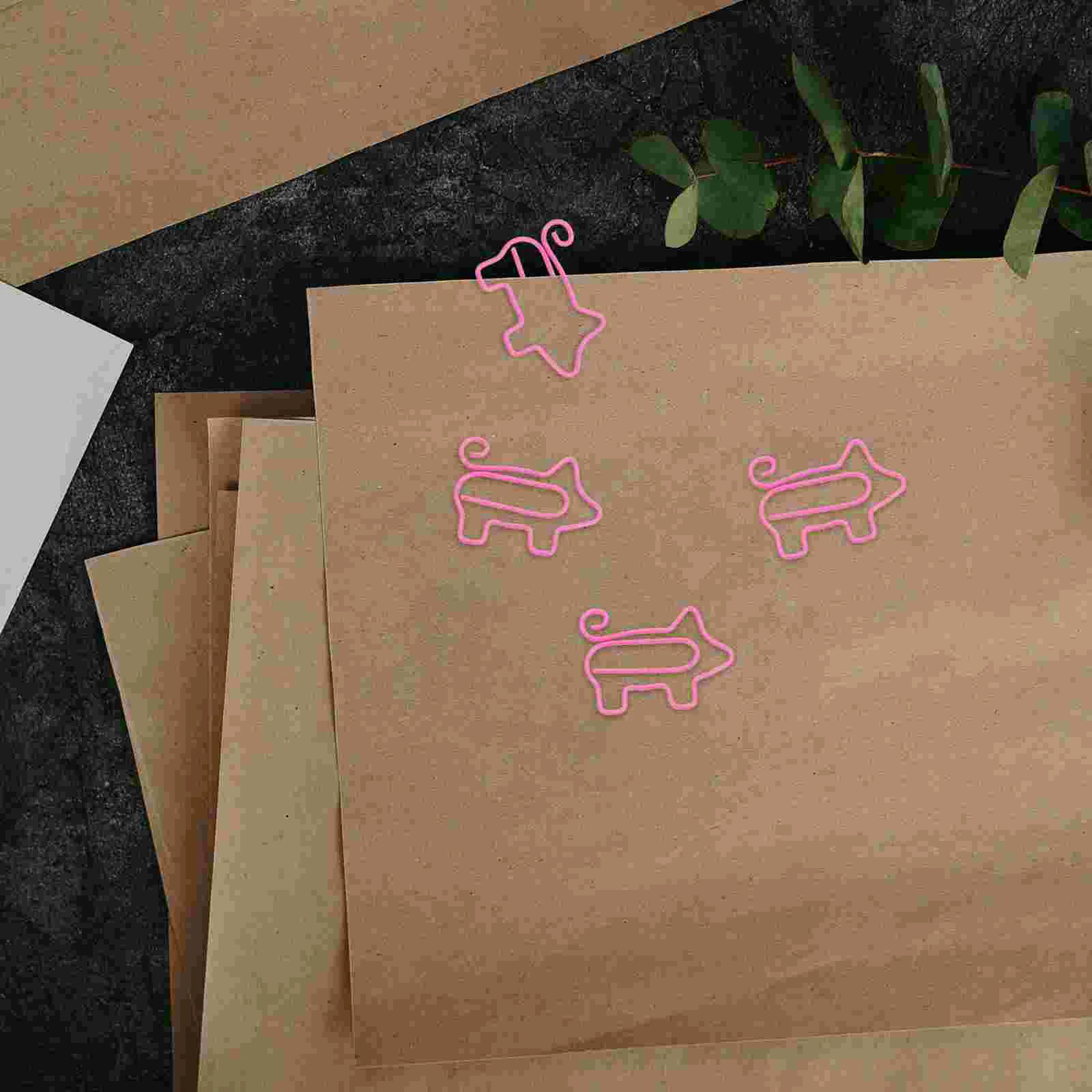 

50Pcs StylishPig Shaped Paper Clip Metal Paper Files Holder Creative Office and School Supply(Pink) Metal Paper Clips