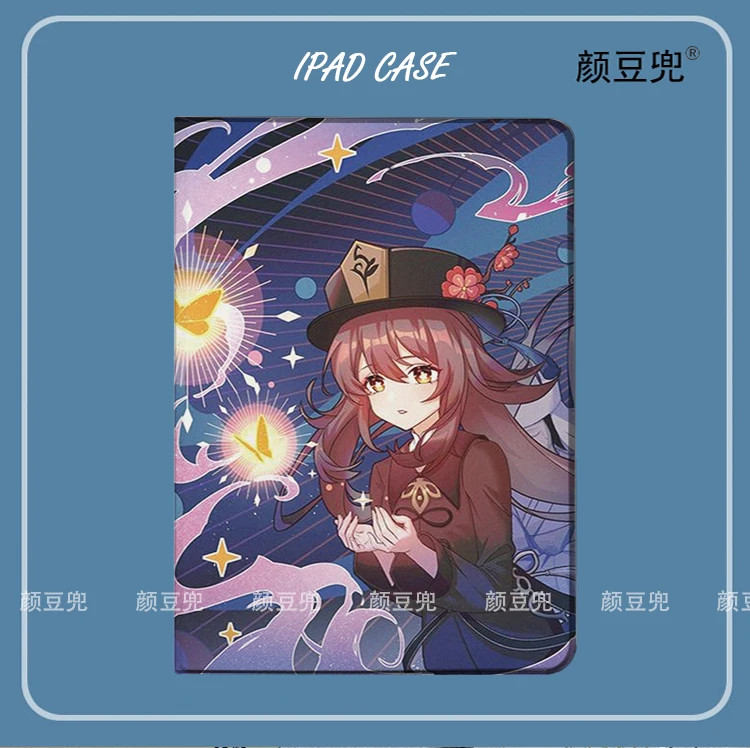 

Hutao Anime Genshin Impact For Samsung Galaxy Tab S9Lite 8.7 2021Case SM-T220/T225 Tri-fold stand Cover Galaxy Tab S6 Lite S8 S7