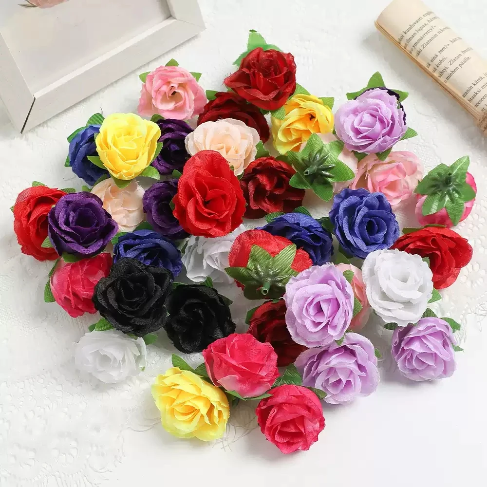 Baby Nursery Decor Ideas - 10/20/50개 3.5cm 빨간 실크 장미 인조