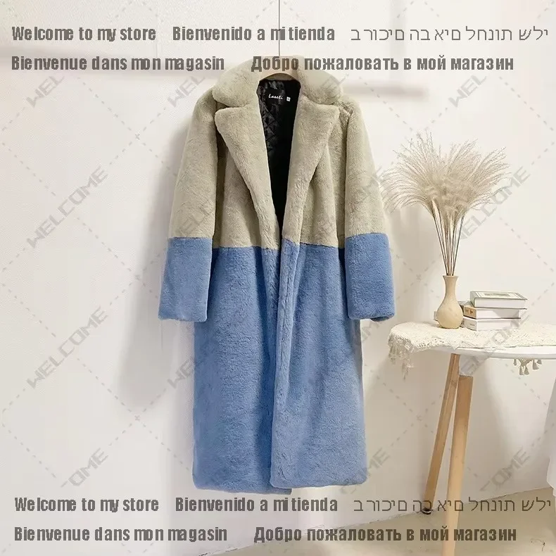 Veste en Fausse Fourrure Naturelle pour Femme, Manteau en Peluche, Revers Long, Fourrure Artificielle, Teddy Femme, Luxe Moelleux, Hiver