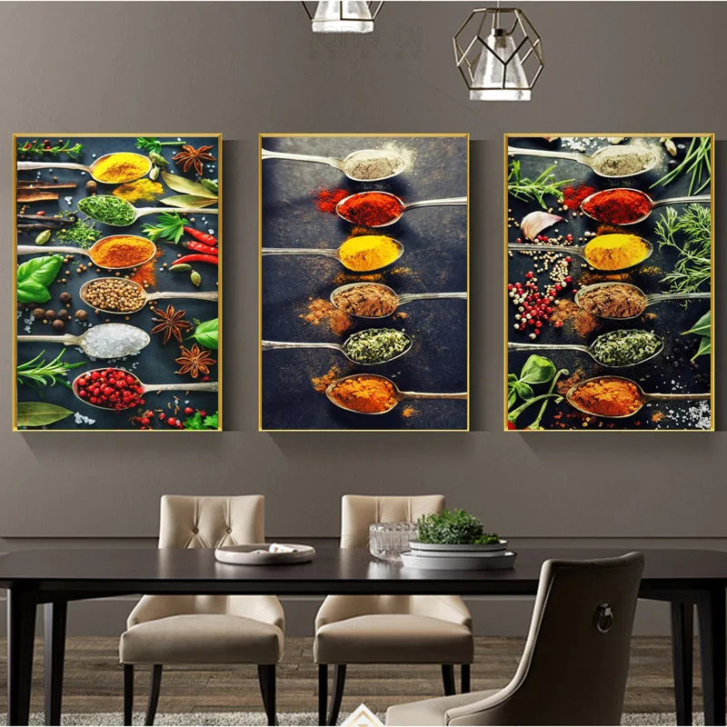 A Mixture Of Herbs And Spices Posters, Canvas Prints, Wall Art Picture The Modern Dining Living Room Kitchen Decorative,Cuadros