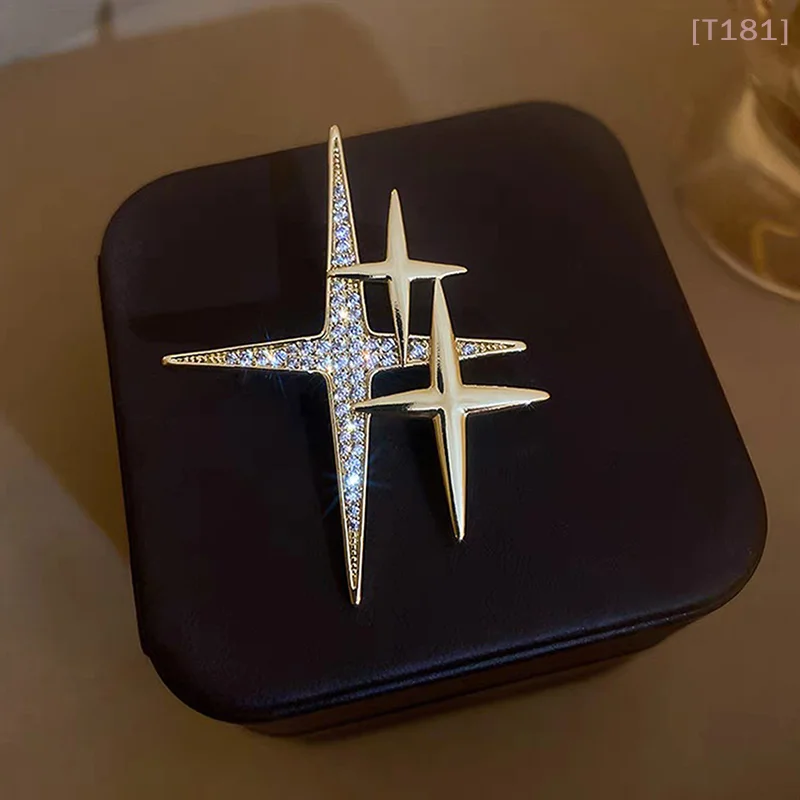 [E] Simple Personality Star High-end Sense Brooch Cute Trendy Design Corsage Fashion Pin For Evening Banquet Suit Emblem Jewelry