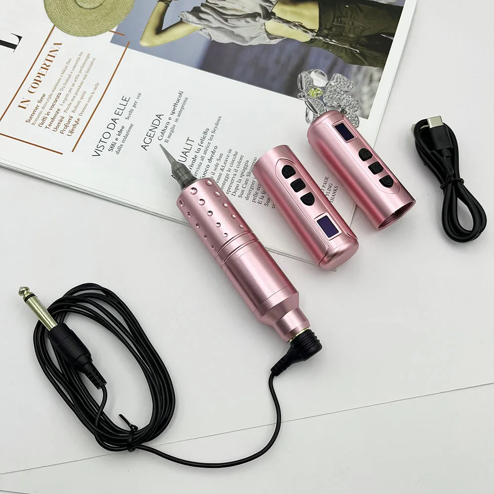 3.0V-12V Wireless Rotary PMU Microblading Tattoo Machine with Extra Rechargeble Battery for Permanent Makeup Eyebrows Lips