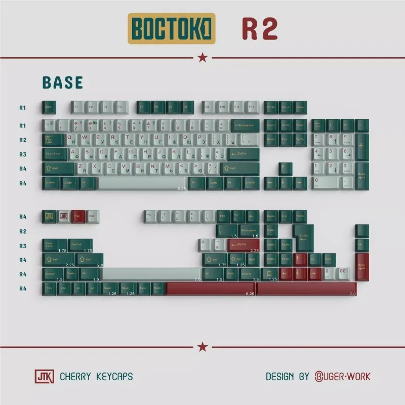 Imagem -03 - Jtk Vostok Tema Keycap Pbt Custom Cap Teclado Original Cherry Profile Game Keycap Acessórios de Teclado Mecânico 166key