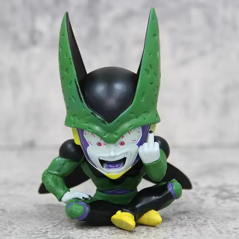 Anime Dragon Ball rysunek pionowy środkowy palec 12cm komórka ozdoba na biurko pcv figurka model kolekcjonerski lalka zabawki prezentowe