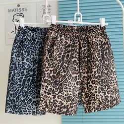 Summer Beach Shorts Men 2023 New Elastic Waist Leopard Print Casual Loose Korean Fashion Short Pants