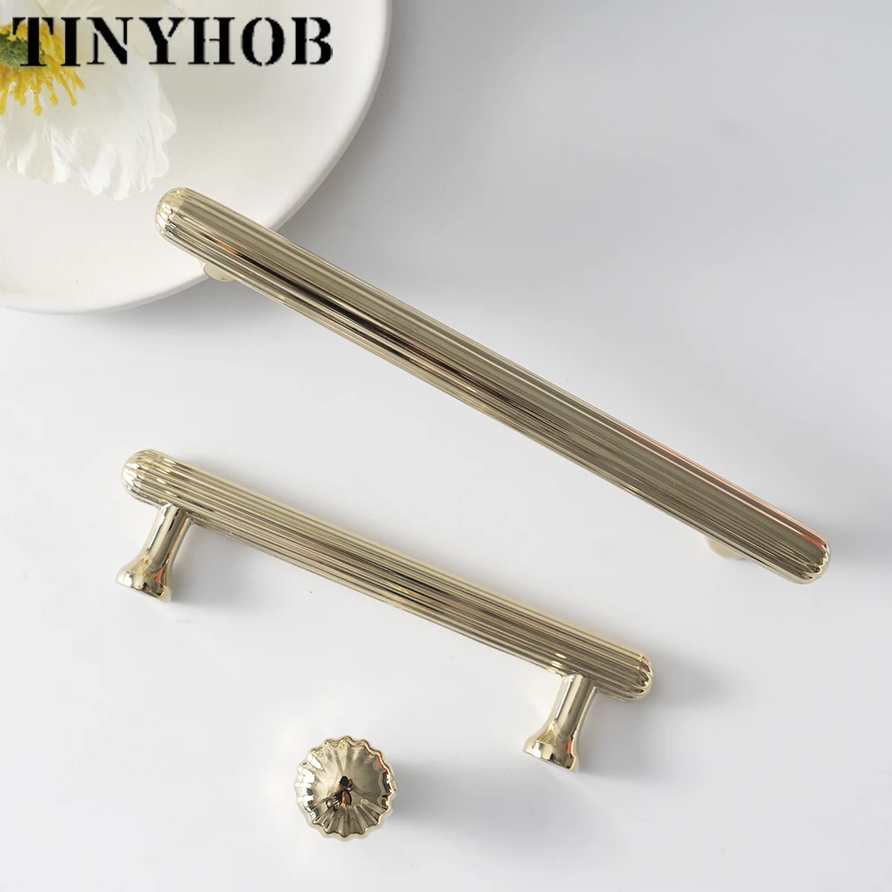 3 Colors Cupboard Handles Solid Brass Cabinet Knobs American Style Retro Bronze Drawer Knob Nordic Furniture Kitchen Accessories