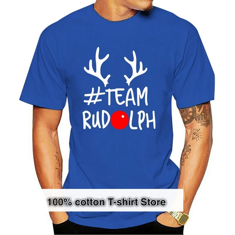 Team Rudolph Couple T Shirt Set for s Mens Christmas Gift Present Match  Cotton Casual Shirt White Top