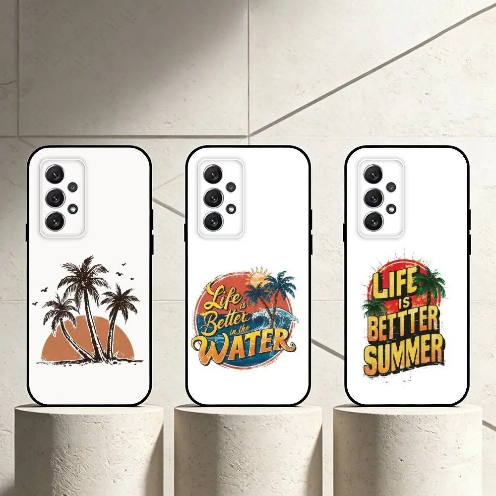 Hot summer phone Case For Samsung S25,24,21,22,23,30,Ultra,20,Plus,Fe,Lite,Note Soft Black Cover