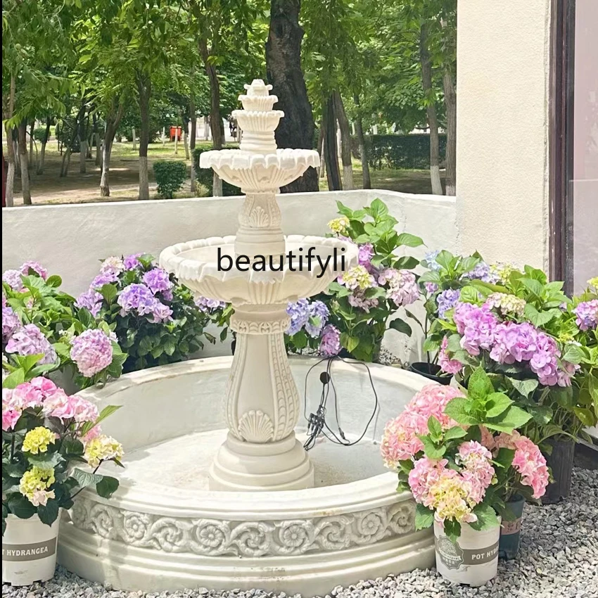 European-Style Outdoor Courtyard Decoration Garden Villa Fountain Flow Pool Wedding