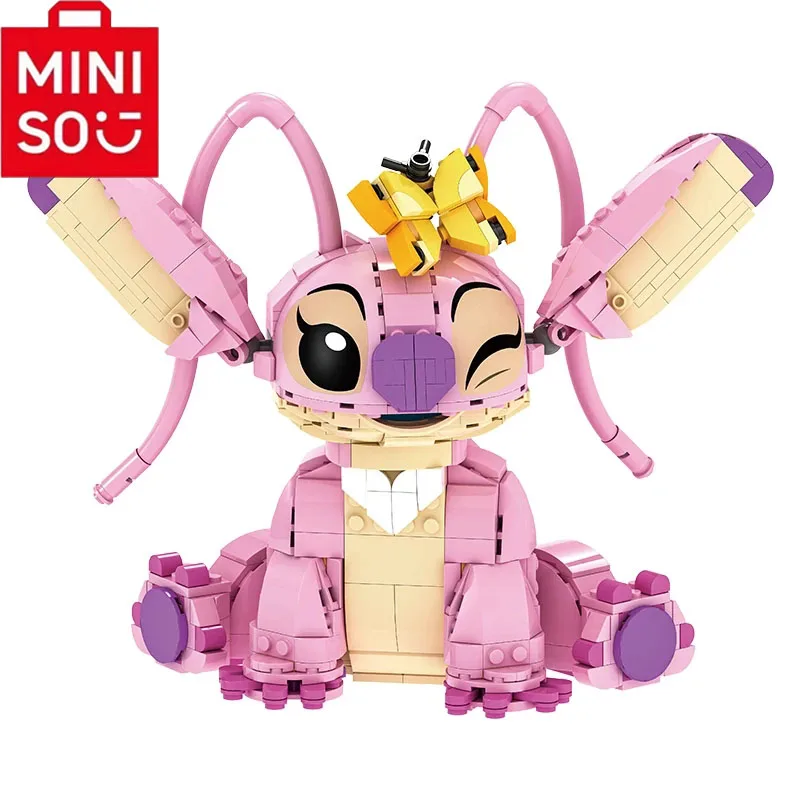 

Строительные блоки MINISO New Stitch Angel 2025, мультяшные игрушки с активными ушками, сборные подарки для мальчиков и девочек, подарки на день рождения
