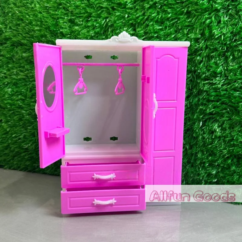 [TG835]1Pcs Mini Simulation Plastic Wardrobe For Dolls House Decor Accessories Dollhouse Miniature Wardrobe Model