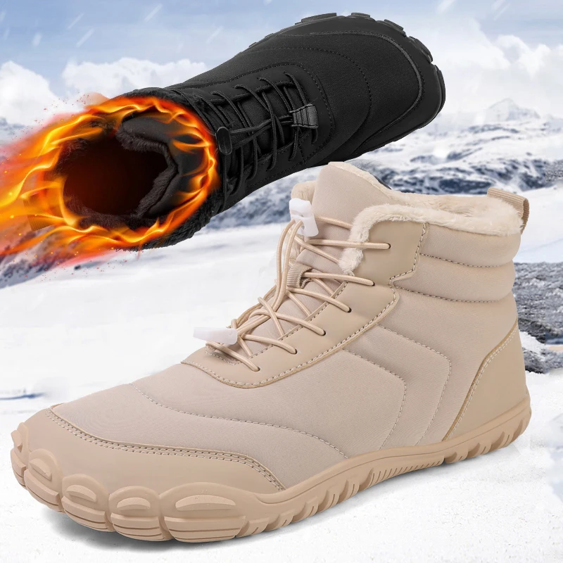 

Brand New Winter Boots For Men Women Snow BareFoot Outdoor Non-slip Warm Fur Casual Sneakers Plus Size Ankle Boots Hiking Shoes