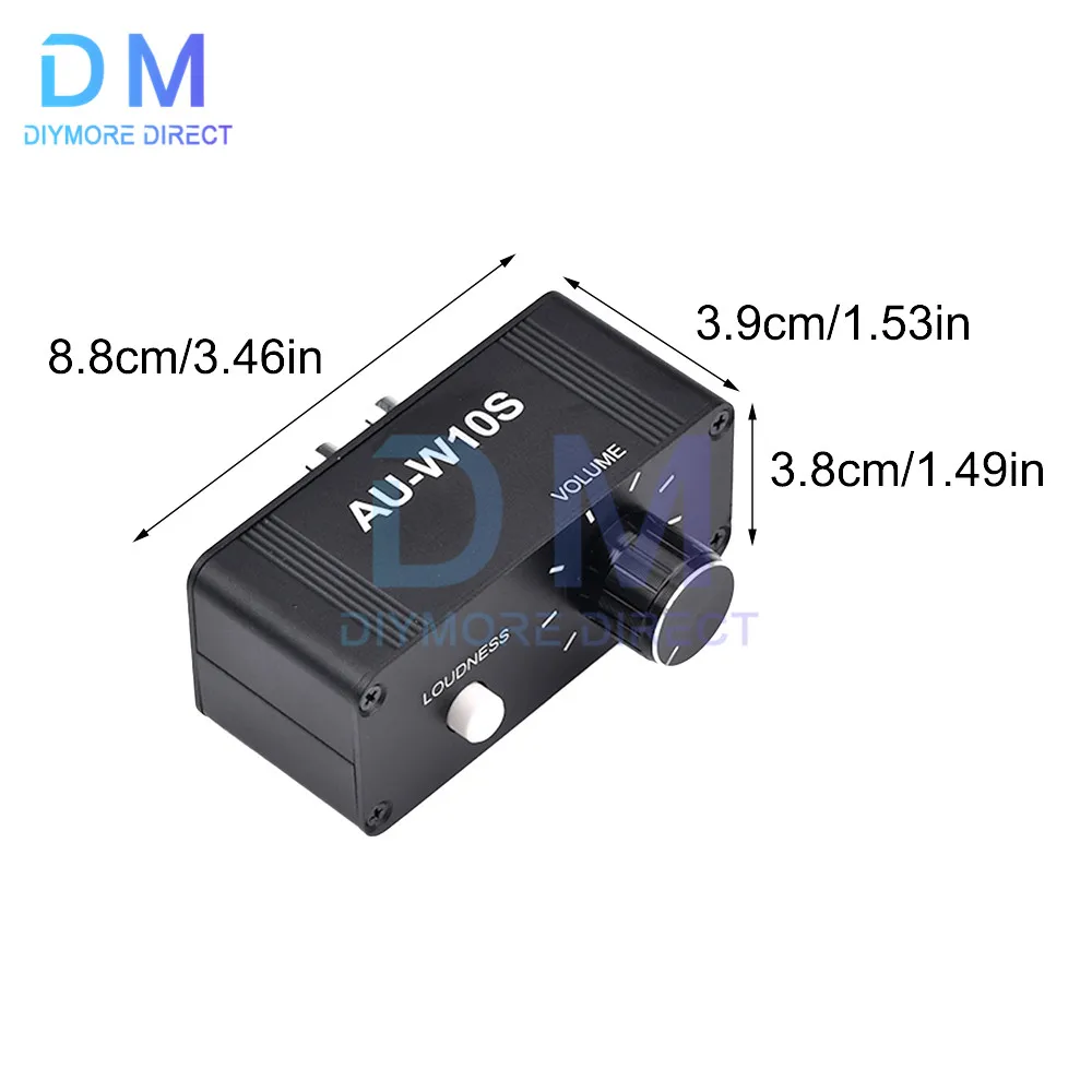 Amplificatore del regolatore Audio Controller Stereo AU-W10S 3.5mm Audio Stereo Out amplificatore per cuffie Stereo Controller del Volume