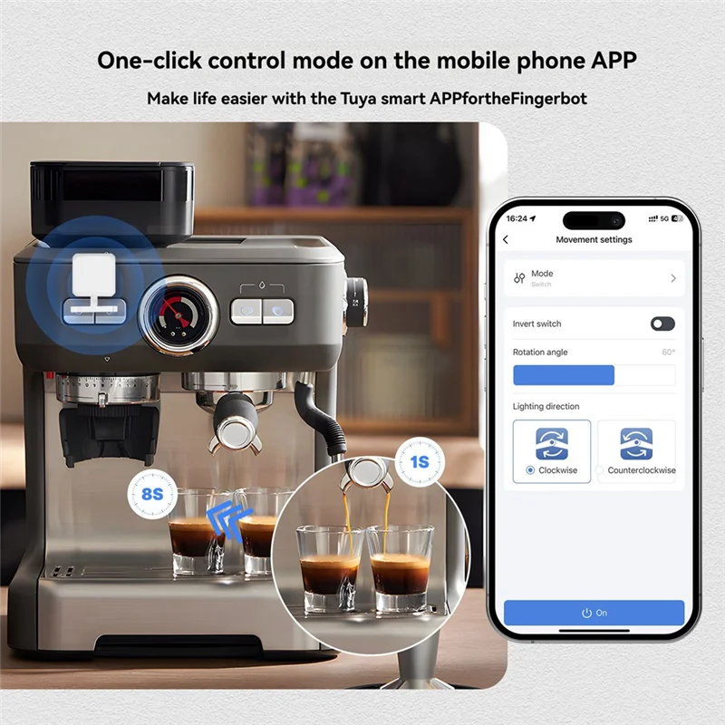 

Tuya Smart Bluetooth Finger Robot Warp Switch Button Key Smart Life App Voice Control Via Alexa, Google Assistant-A98U