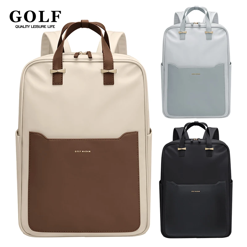 Mochilas de GOLF para mujer, morral para ordenador portátil de viaje de negocios, 16 pulgadas, con hebilla trasera, Bolsa Escolar impermeable, color