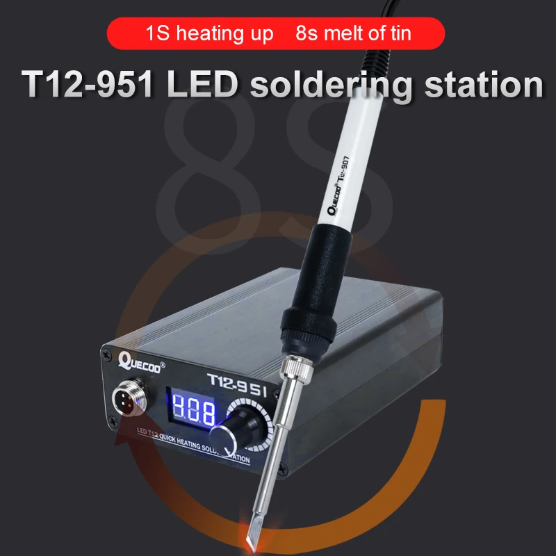 QUICKO T12 STC-951  LED soldering station electronic Soldering iron  Digital Welding tool big power 108W