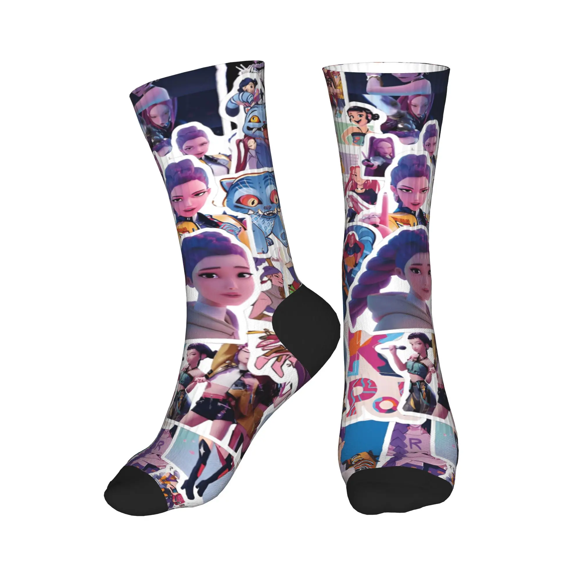 Kpop Demon Hunters Rumi Zoey Jinu Socks Autumn Stockings Funny Men High Quality Socks Graphic Running Sports Anti Sweat Socks