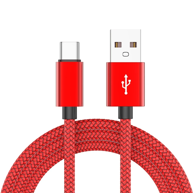Nylon-Datenkabel, schnelles Ladegerät, USB-A-auf-Typ-C-Ladekabel für Huawei, Samsung, Android-Handys, Typ-C-Ladegerät, 1 m, 2 m, 3 m