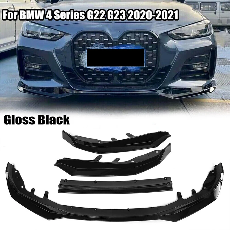 

For 2021-2024 BMW 4 Series G22 G23 Body Kit 3PCS Front Bumper Splitter Lip Diffuser pattern Spoiler Bumper Deflector Accessories