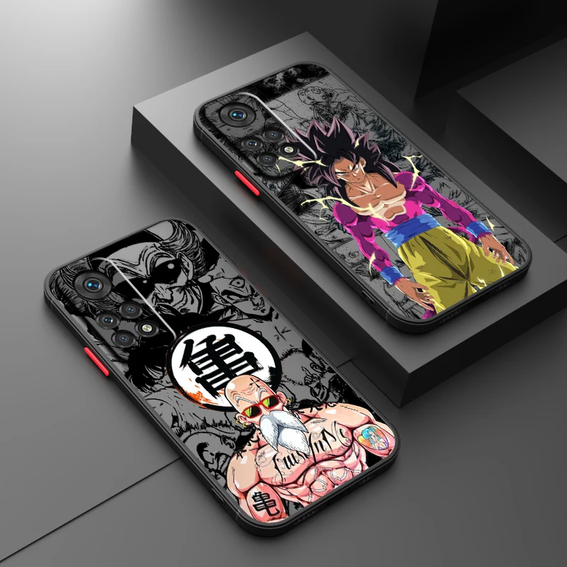 Art D-Dragon Ball Vegeta Goku Frosted Translucent For Redmi Note 13 12 12S 12T 11 11T 11E 10 10S 9 Pro Plus 5G Back Phone Case