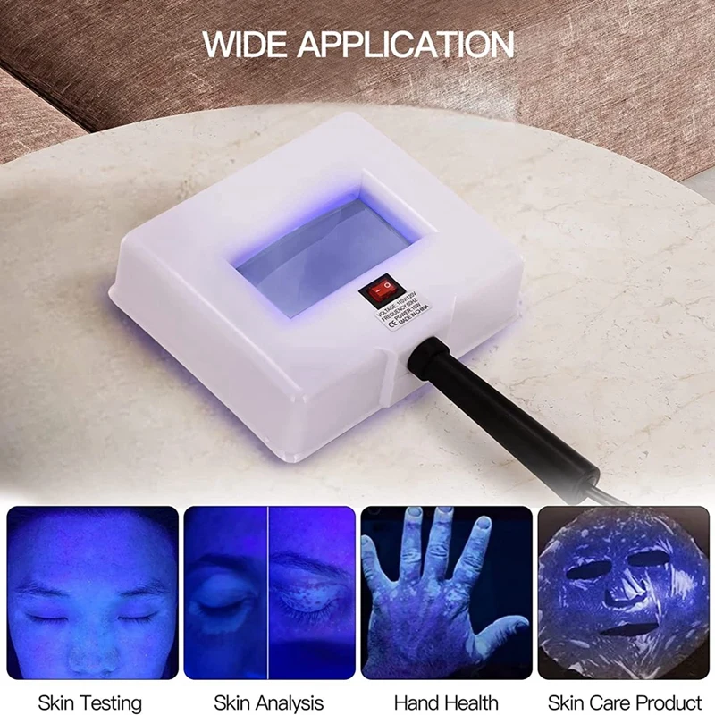 Analyseur de peau, lampe en bois, analyseur de peau, analyseur d'agrandissement Portable, lampe en bois avec tissu d'abat-jour pour tester la peau, prise américaine