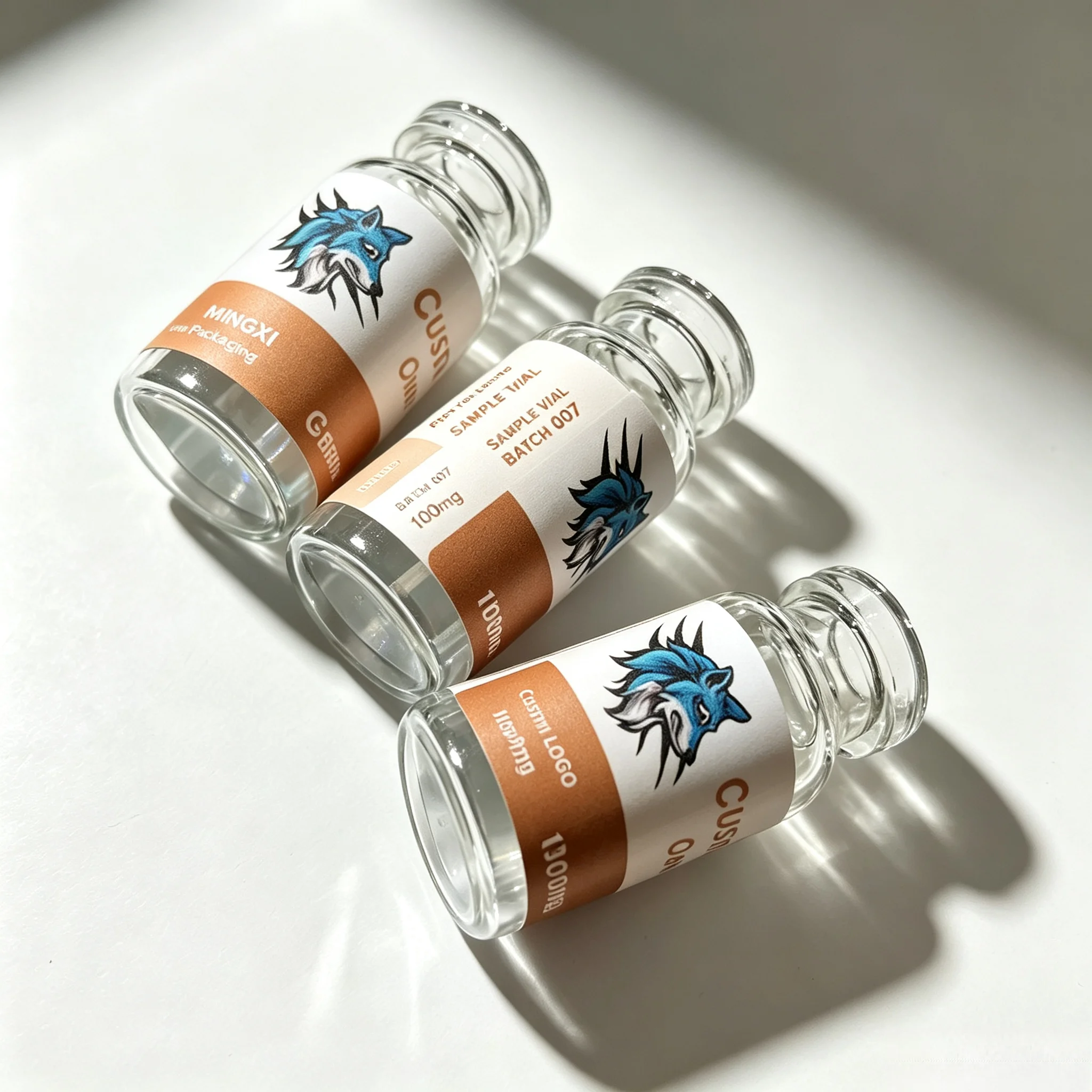 Portable Peptide Glass Vial Stickers 3ml 5ml 10ml Waterproof Vinyl Labels With Free Custom Design Assistance