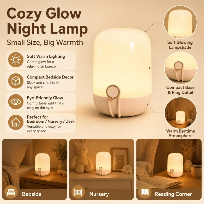 Outdoor Portable Wireless Handheld Night Light Dual Color Atmosphere Lamp for Camping Charging Soft Light Home Travel Decor