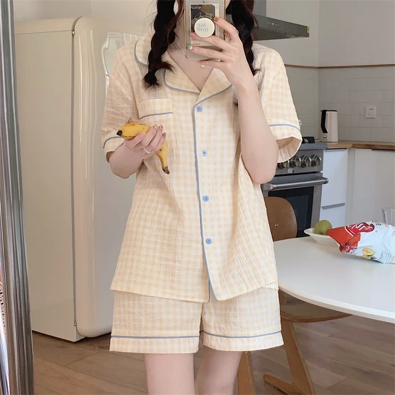 Women\'s Pajamas Homewear Set of New Spring and Summer Sweet Leisure Homewear Short-Sleeved Shorts Student Pajamas Homewear Sets