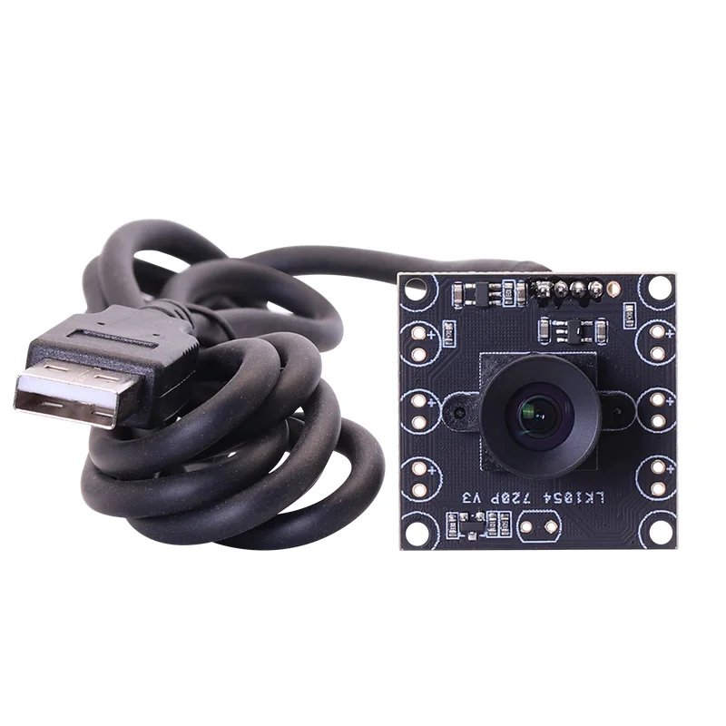 

Модуль камеры PCBA с CMOS-сенсором Full HD 1 Мп 1054 3 мм 80 градусов без искажений, крепление M12, USB2.0, протокол UVC, без драйверов