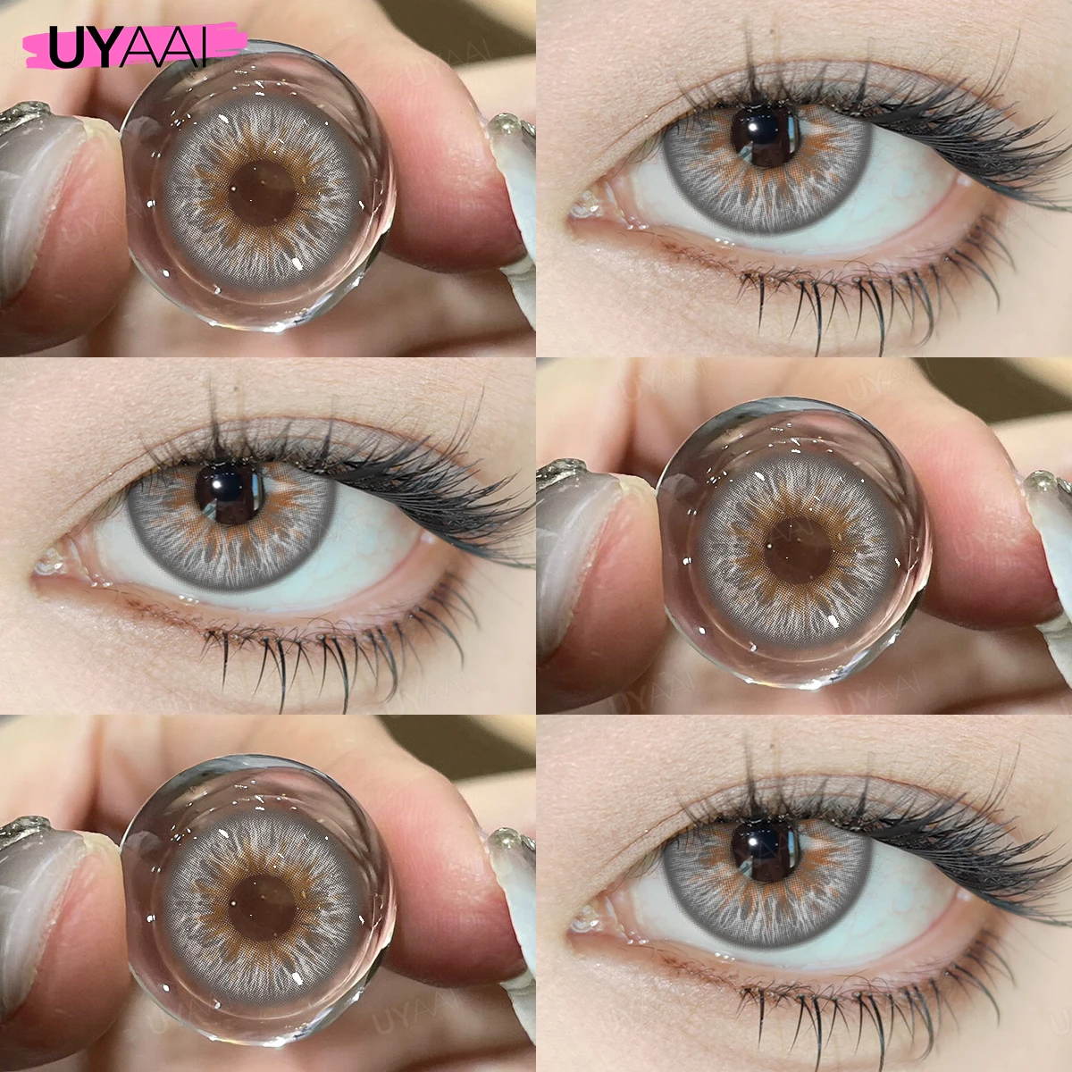 UYAAI [Free Gift] Color Contact Lenses for Eyes Brown Fashion Lenses Blue Color Eye Lenses Discounts Purple Y2K Lenses Colorcon