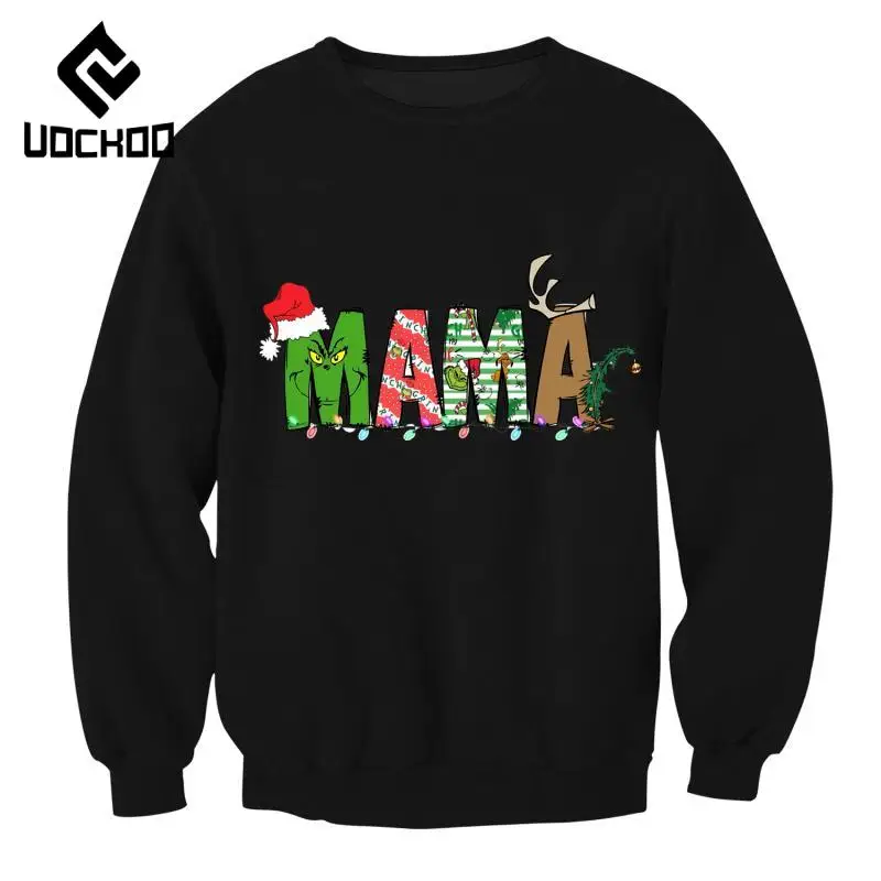 Christmas Dwarfs Cosplay Sweatshirt Woman Man Holiday Couple Pullover Costume Long Sleeve Black Hoodie Family Party Clothes Gift